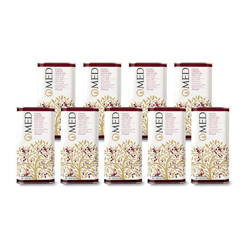 O-Med Picual Lata. Caja de 9 latas de 1L
