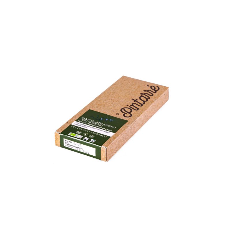 Chocolate negro 75% de romero con aceite de oliva virgen extra y miel bio sin gluten y sin lactosa