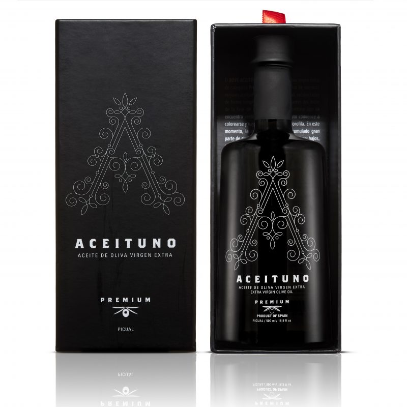 botella aceituno 500ml con estuche