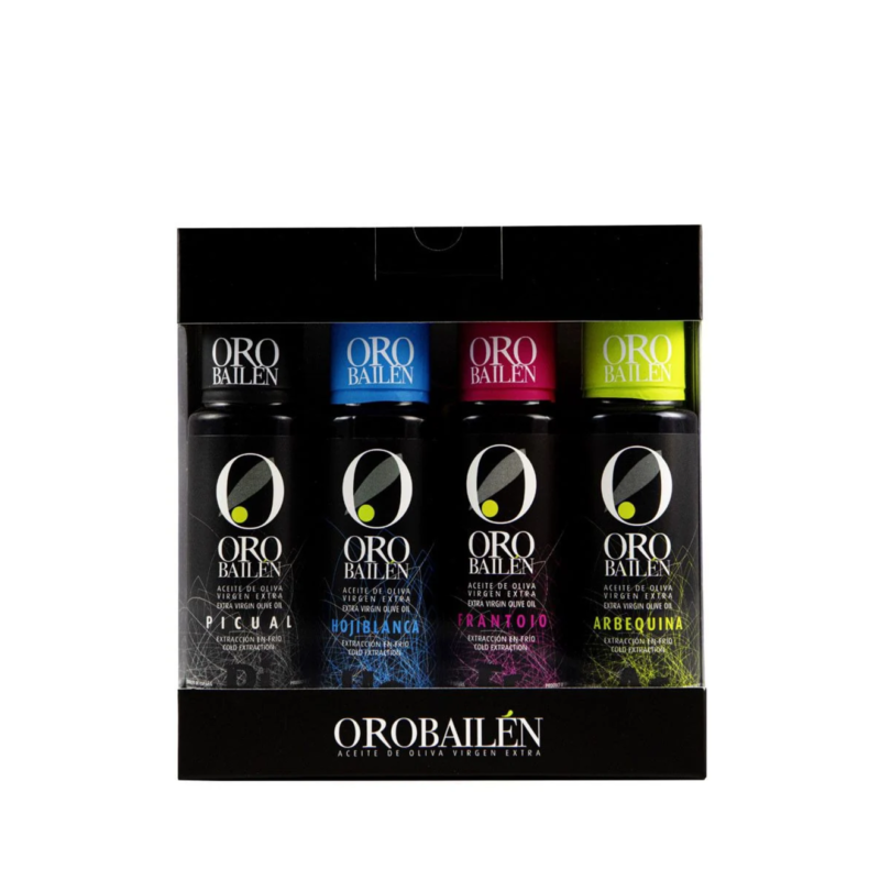 Estuche de 4 variedades de Oro Bailén para regalar aceite de oliva