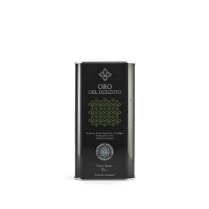 Oro del desierto Arbequina. Caja de 6 latas de 1L