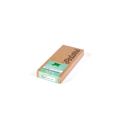Chocolate negro 75% de menta con aceite de oliva virgen extra y miel bio sin gluten y sin lactosa
