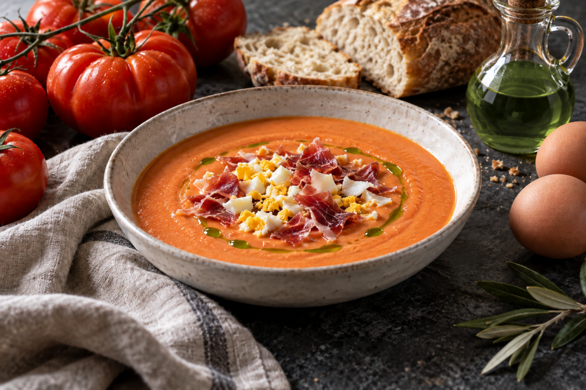 Recettes estivales à l’huile d’olive : salmorejo et tomates