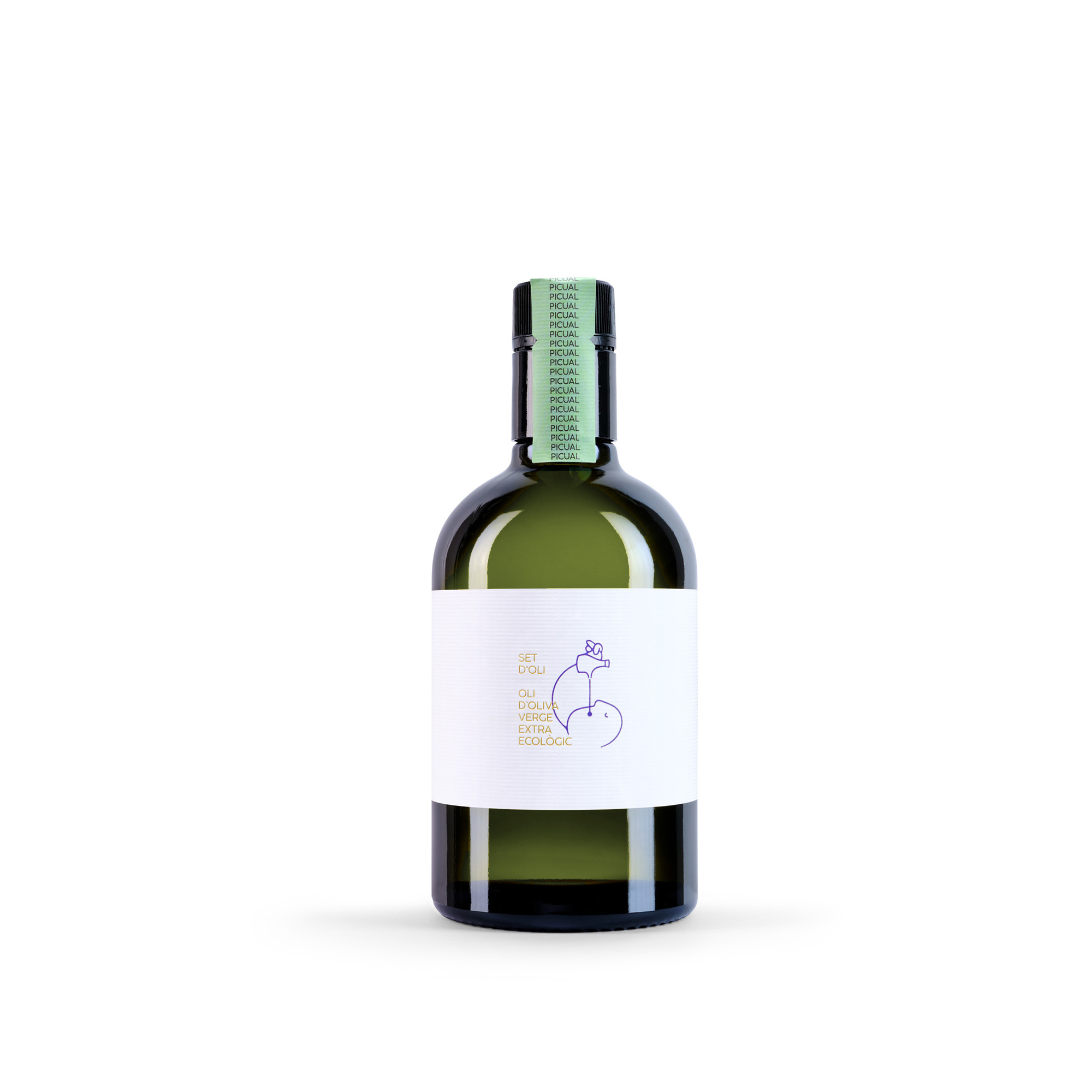 Botella de Picual ecológico, un aceite de oliva ecológico de Set D'Oli