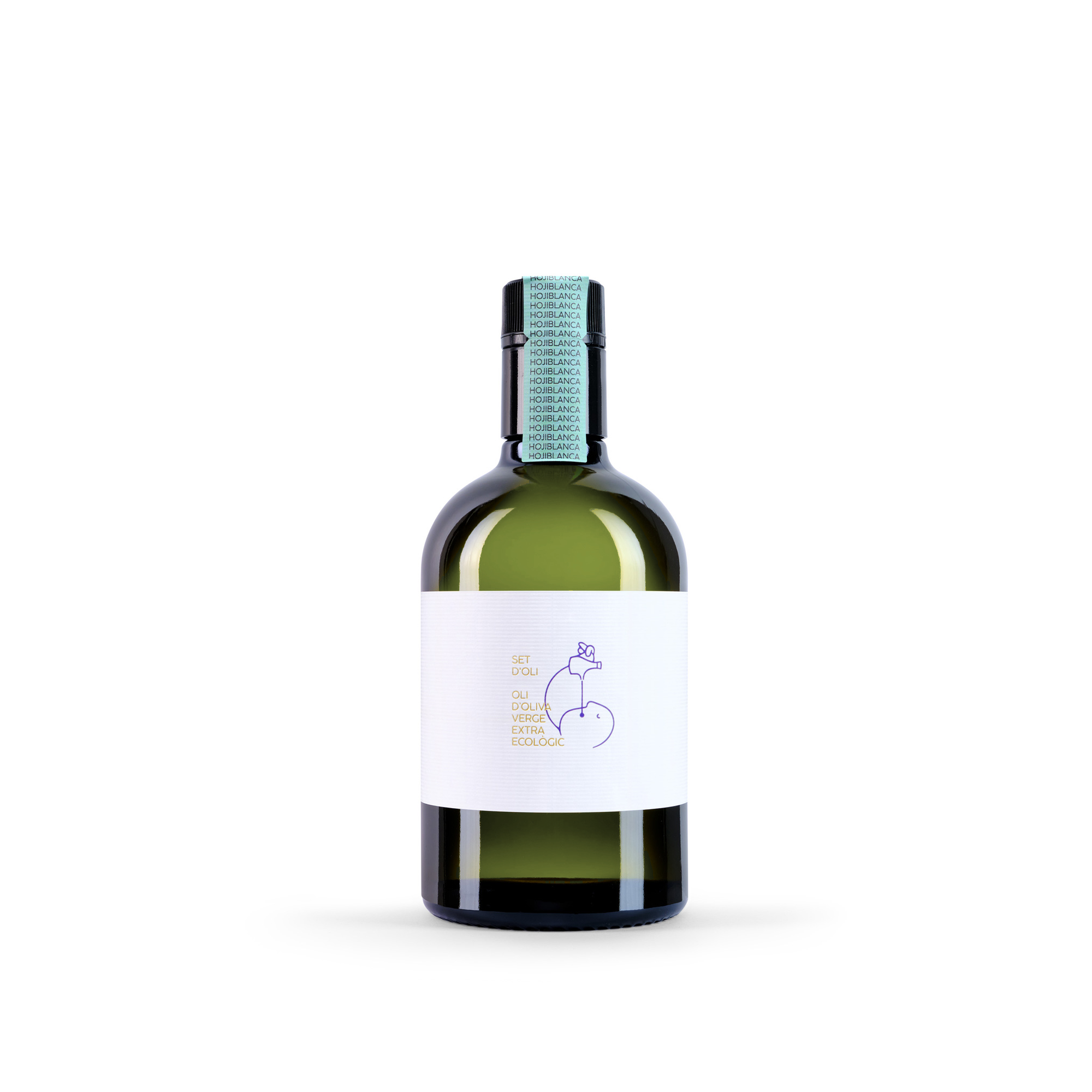 Botella de Hojiblanca ecológico, una de las variedades de aceite andaluzas